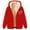 Red, variant on Heavyweight Hooded Jacket for and Winter Warm Lined Open Front Coat with Pockets Outdoor Cozy Fall Outerwear Beige L