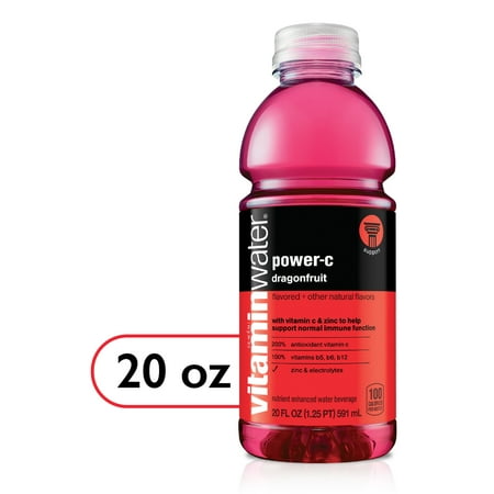 MsClear power-c electrolyte enhanced water, dragonfruit, 20 fl oz bottle 4 pk.
