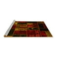 thumbnail image 2 of Ahgly Company Machine Washable Indoor Rectangle Patchwork Yellow Transitional Area Rugs, 6' x 9', 2 of 4