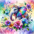 thumbnail image 1 of 5D DIY Taladro Diamante Pintura Elefante Kit Del 30x30cm, 1 of 9