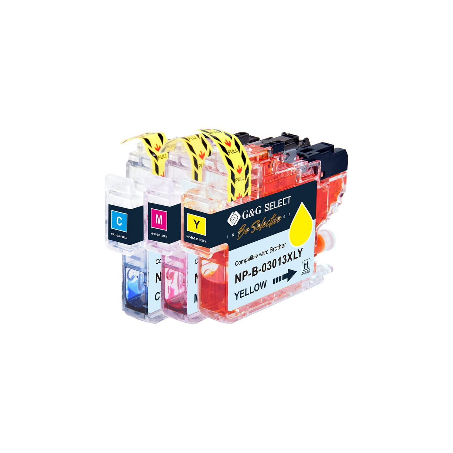 G&G Select Brother LC3013XL Lot de 3 cartouches d'encre compatibles cyan, magenta et jaune