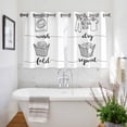 thumbnail image 3 of Black White Kitchen Curtains Short 54 Inch Length, Cartoon Farmhouse Retro Grommet Top Bedroom Living Room Curtains, Light Filtering Cafe Curtain Drapes 2 Panels Set 84''x54'', 3 of 9