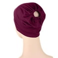 thumbnail image 4 of MSJUHEG Head Scarves for Chemo,Turbans for Women,Hair Scarf,Chemo Headwear for Women,Head Wraps for Women,Headscarf Cap Frosted Silk Ponytail Cap Headscarf Wine One Size, 4 of 5