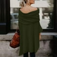 thumbnail image 6 of HJYCHN Elegant Off Shoulder Women's Wraps Asymmetric Hem Blouse Soft Flowy Shawl Top for Style Green M, 6 of 9