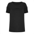 thumbnail image 5 of Womens Tops Plus Size Women's Casual Solid Round Neck Pullover Short Sleeved Top, 5 of 7