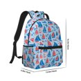 thumbnail image 2 of Goofa Sailboats On A Waves Pattern Comfortable Student Backpack - Ergonomic Design, Durable, Water-Resistant, Multi-Compartment,Travel, and Outdoor Activities, 2 of 5