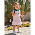 thumbnail image 6 of BemeyourBBs Toddler Baby Girls Golf Dress Outfit Striped Golf Printed Sleeveless Button Up Lapel Collar Ruffle Tank Dress Summer Clothes, 6 of 9