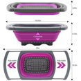 thumbnail image 2 of LAICAIW Qimh Collapsible Colander, Kitchen Colander Set Over Sink Strainer Veggies/Fruit Colanders Strainers with Extendable Handles, Dishwasher Safe Folding Strainer for Kitchen, 6-Quart, BPA Free, 2 of 7