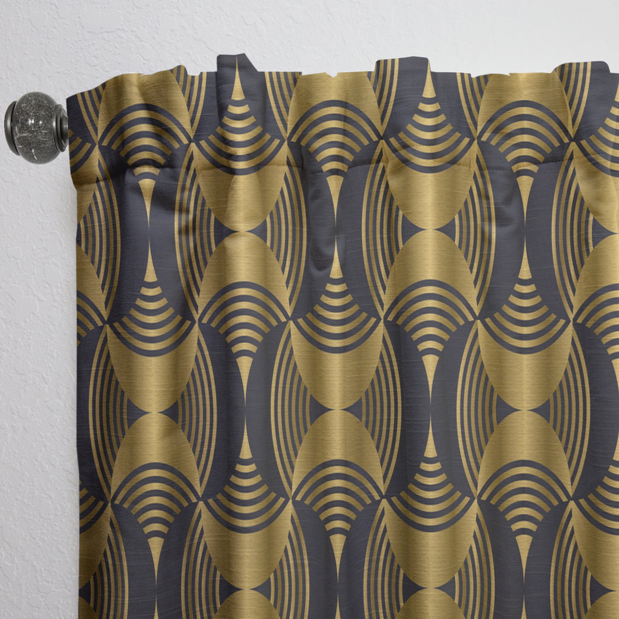 Designart 'Art Deco Style Retro Pattern' Mid-Century Modern Curtain Panel