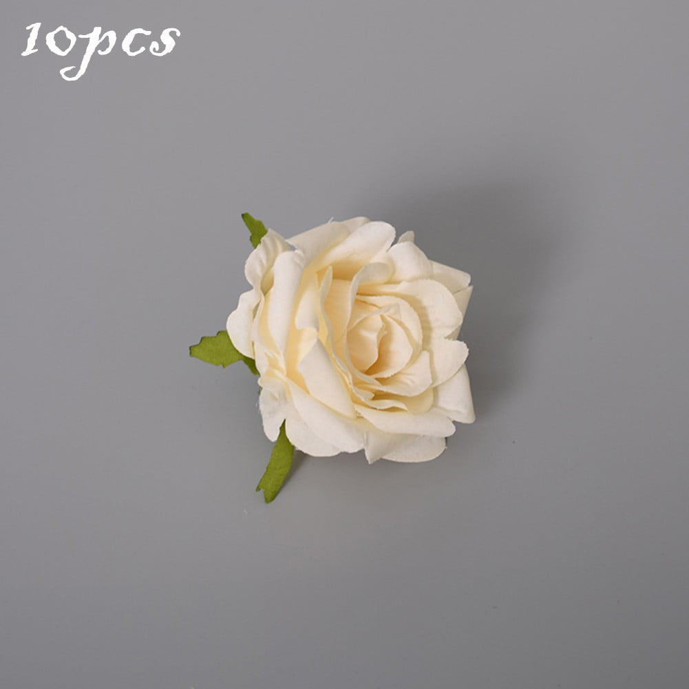 10Pcs Artificial Flowers Small Silk Rose Heads Flower Party Wedding Decor NEW 