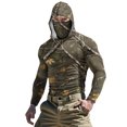 thumbnail image 4 of Yaoyar Men Sun Protection Shirts with Mask UPF 50+ Summer Casual Camouflage Long Sleeved Hooded Ice Silk Sunscreen Cool Sun Protection UV Rash Guard Tops With Face Mask, 4 of 8
