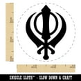 thumbnail image 2 of Sikh Khanda Indian Punjab Religious Symbol Self-Inking Rubber Stamp Ink Stamper - Sky Blue Ink - Small 3/4 Inch, 2 of 7
