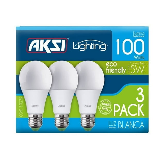 Foco Aksi Lighting Paquete con 3 focos Led, 15wats, modelo 129042