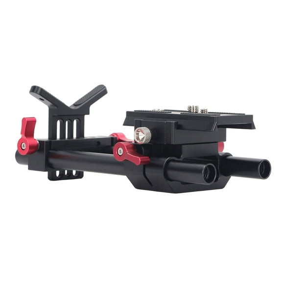 DSLR Camera Quick Release Base Kit, Adjustable Length Universal Support Flexible Rain Camera Rail Riser Rig System For Cage