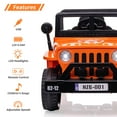 thumbnail image 5 of Shininglove 12V Ride on Truck, Boys Electric Car with Music, Adjustable Safety Belt, Bright LED Lights, Wear-Resistant Tire & Lockabel Door, Orange, 5 of 7