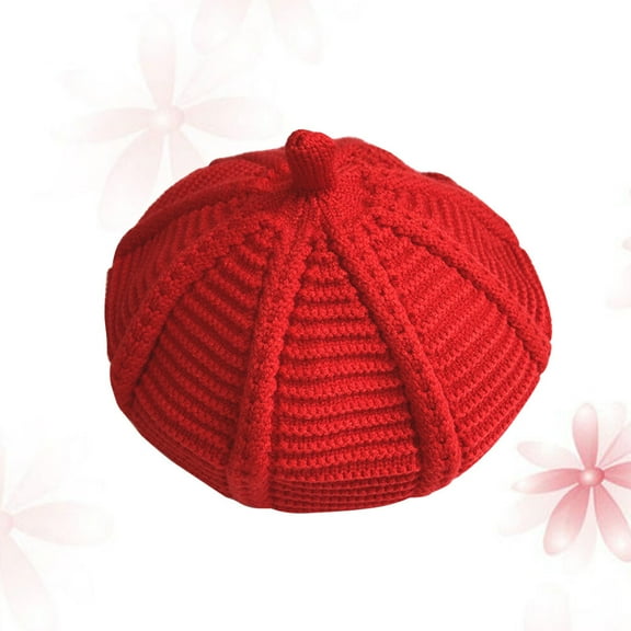 LIFKOME  Chidl Wool Beret Berets Hat for Kids Red Hats Bonnet Girl Child