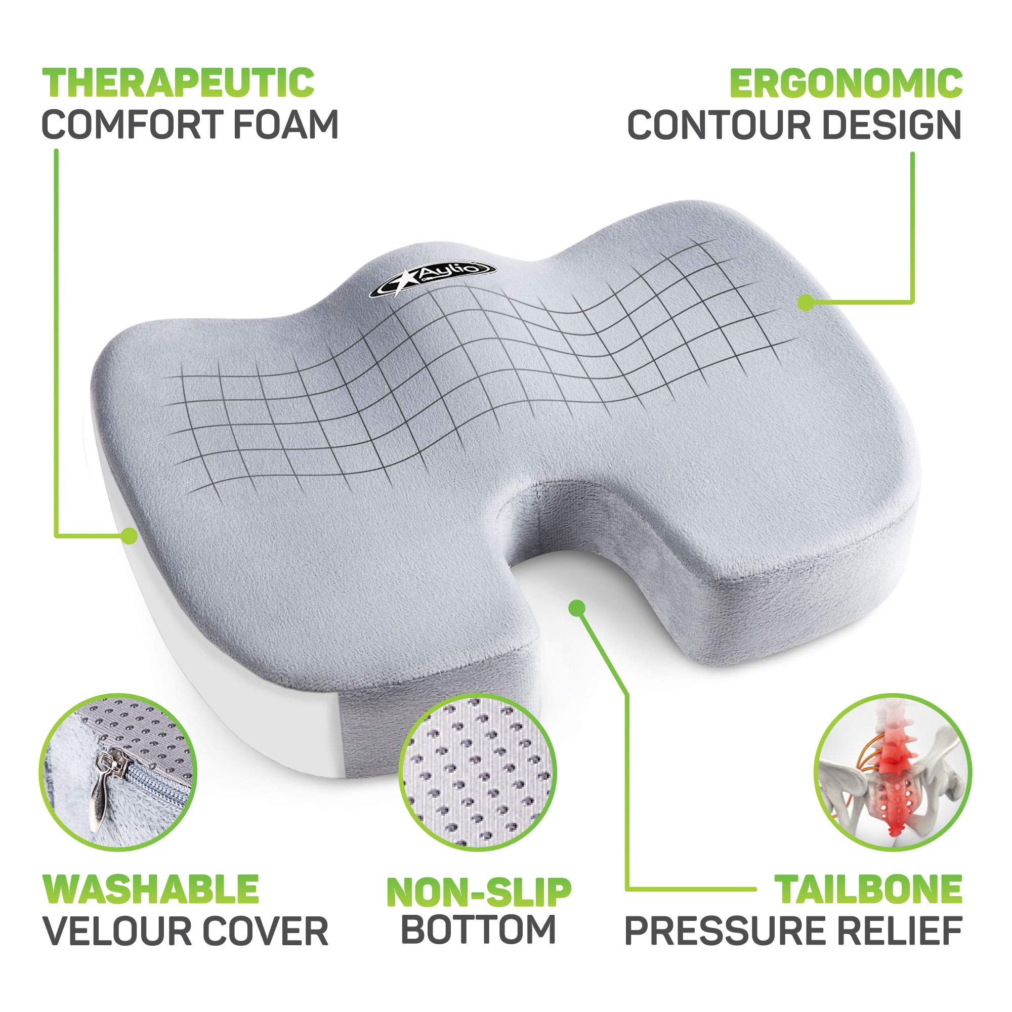 Aylio Coccyx Comfort Wedge Cushion for Car Seat Review - Ask Doctor Jo 