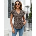 thumbnail image 6 of ZHENWEI Womens Tops Dressy Casual Summer Flutter Sleeve T-Shirts Trendy Ruffle Short Sleeve Loose V-Neck Tunic Tops, 6 of 7