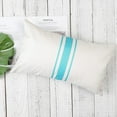 thumbnail image 4 of Outdoor Pillow Covers Waterproof 18x18 Set of 2 Decorative Linen Throw Pillow Cover Beige and Green Striped Outdoor Pillows for Patio Furniture, 4 of 6