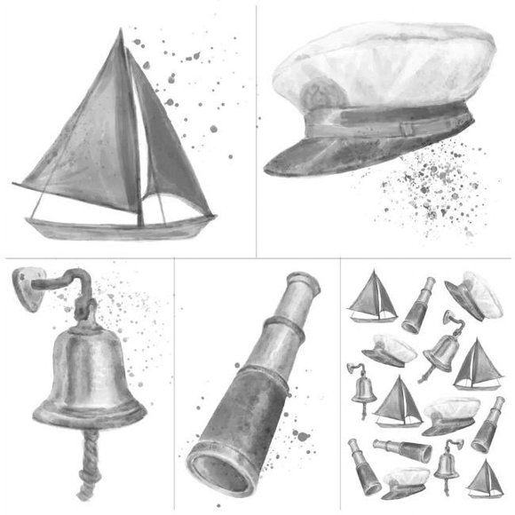 Canvas 26132 Mixed Media Origins Mini Art Off Shore, 5 Piece
