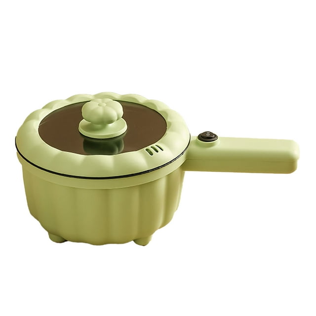 Olla caliente eléctrica con mango largo, Mini Cocina eléctrica multifunción antiadherente para el hogar, dormitorio, oficina, enchufe CN de 220V