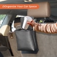 thumbnail image 4 of Puntoco Bolsa de almacenamiento multifuncional para respaldo de asiento, tapa abatible para cubo de basura de coche, caja de almacenamiento plegable para coche, se puede lavar, 4 of 8