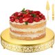 thumbnail image 1 of Juego de soporte de metal redondo para tartas de 14 pulgadas, soporte de postre, con corte de tartas, espátula, cupcakes, pastelería, expositor de caramelos, expositor de mesa para bodas, 1 of 7