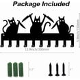 thumbnail image 3 of Llavero de gato con 10 ganchos, colgador de llaves decorativo para pared, divertido organizador de llaves., 3 of 9