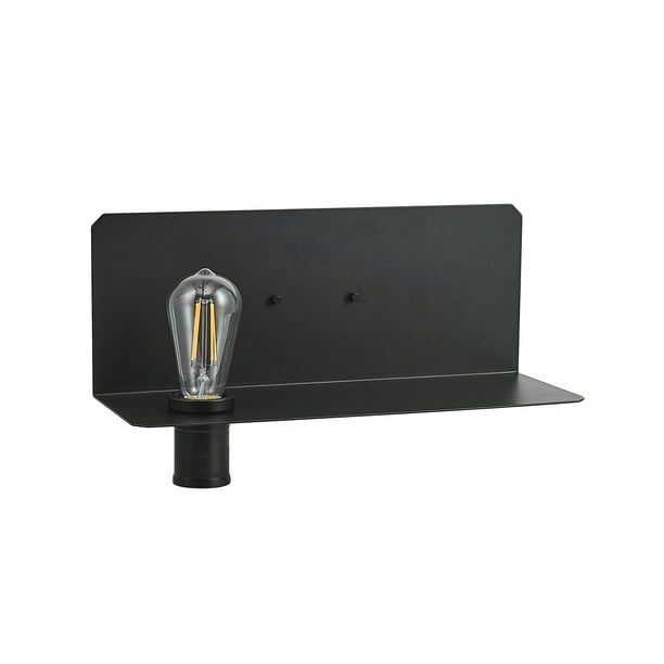 Globe Electric Functional Series 1Light Black PlugIn Wall Sconce with