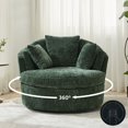 thumbnail image 4 of JURANYAZHU Oversized Swivel Accent Chair Chenille Fabric Ideal for Bedrooms, Living Rooms, and Study Room,Green, 4 of 6