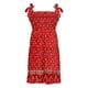 thumbnail image 5 of Mini vestido de verano para mujer con estampado floral bohemio y tirantes finos con cuello cuadrado y volantes Fridja  bnh796, 5 of 6