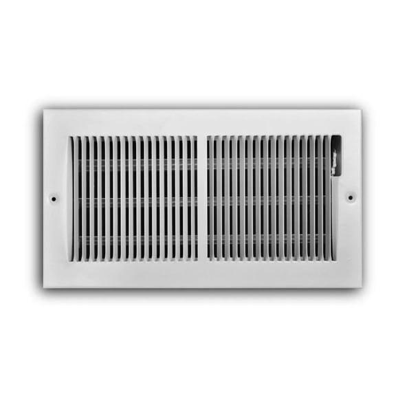 Everbilt 12 in. x 6 in. 2-Way Steel Baseboard Register in White