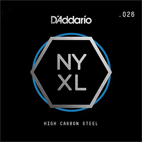 D'Addario NYXL Single Plain Carbon Steel Guitar String | .026