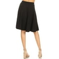 thumbnail image 4 of Women's High Waist Basic Stretchy Casual Solid A-Line Midi Skirts, 4 of 6