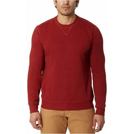 G.H. Bass & Co Men's Crew Neck Fleece Sweatshirt | Red, Small
