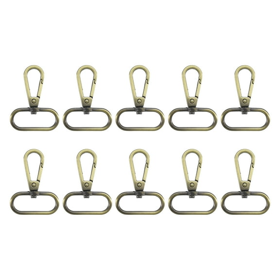 Uxcell 10 pack Swivel Clasps, 1.25" Oval Ring Lobster Clasp Claw Push Gate Snap Hook, Bronze