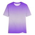 thumbnail image 3 of ALLLIST Womens Tops Clearance Purple Crew Neck Casual Gradient Short Sleeve T-Shirts Spring Blouses for Women 2024 XXXL, 3 of 3
