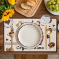 thumbnail image 4 of Farmhouse Coffee Time Placemats Set of 8, Vintage Gnomes DessertsBeige Burlap Placemats for Dining Table, Place Mats for Kitchen Tabletop, Waterproof Wipeable Dining Table Mats Set, 4 of 9