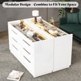 thumbnail image 4 of Papajet 47.2" W 8 Drawer Dresser with LED Light & Glass Top, Modern Storage Chest with 2 Jewelry Drawers, Storage Organizer for Bedroom, White, 4 of 10