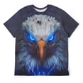 thumbnail image 5 of LAOLIUSN Funny USA Bald Eagle T-Shirt American Flag Style Graphic Tee Shirt，S-4XL, 5 of 7