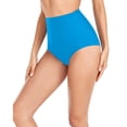 thumbnail image 5 of Gibobby Women's Bikini Bottoms Full Coverage Swim Bottoms Mid Waisted Bathing Suit Bottoms Swimsuit Bottoms(Blue,S), 5 of 8