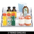 thumbnail image 5 of mDesign Plastic Kitchen 3-Tier Spice Rack, Food Storage Organizer, 2 Pack, Clear, 5 of 9