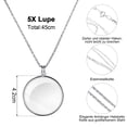 thumbnail image 4 of Monóculo de aumento de 5 aumentos, monóculo de aumento con cadena, lupas de lectura, colgante para collar, lupa colgante para lectura, trabajos manuales, manualidades, joyería, pasatiempos (plata), 4 of 8