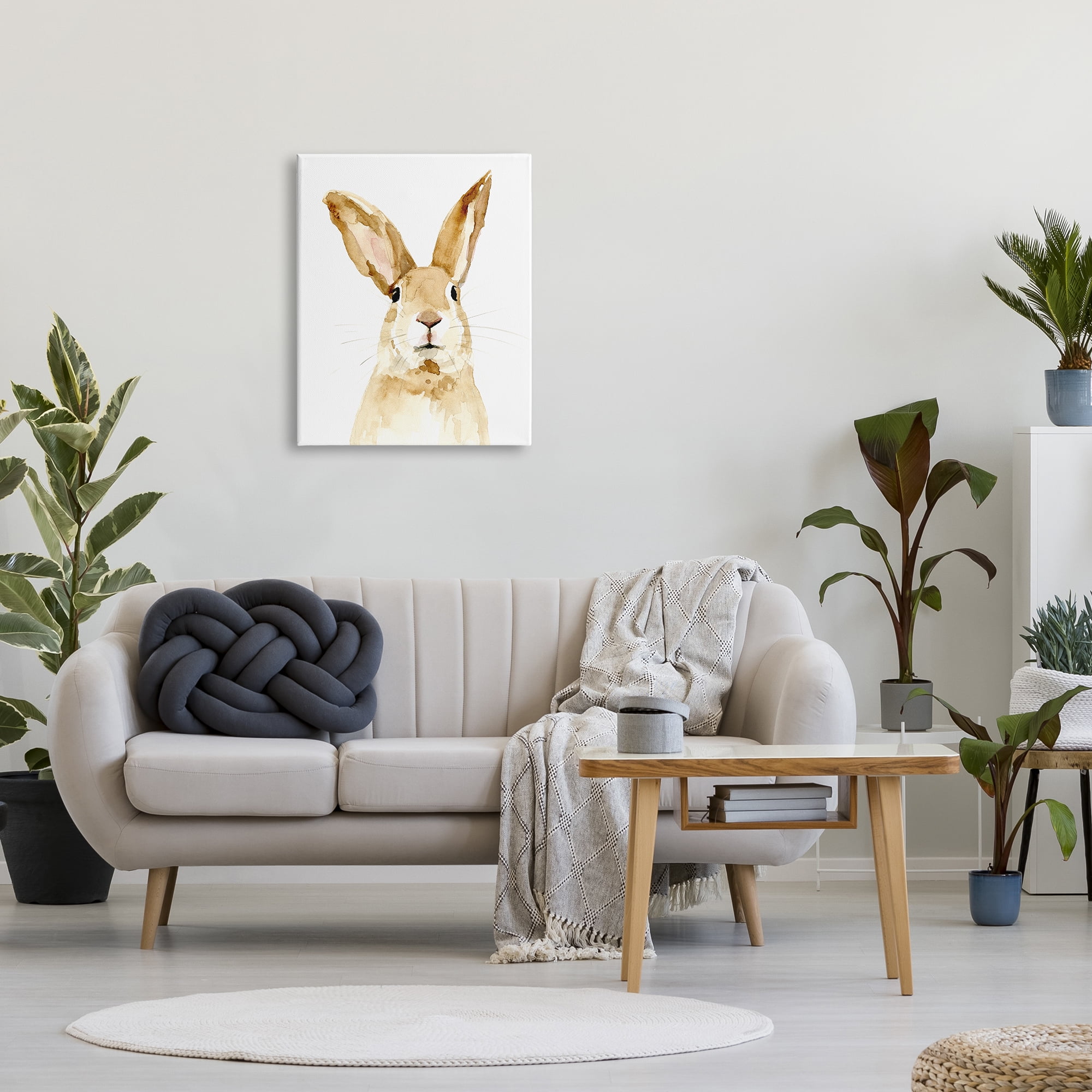 Stupell Industries Wild Bunny Rabbit Watercolor Portrait Wild Forest Animal, 24 x 30, Design by Victoria Barnes