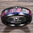 thumbnail image 4 of Tungsten Carbide Light Purple Abalone Shell Inlay Rings with Blue Guitar String Dome Style, 4 of 4