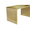 thumbnail image 4 of Pangea Home Lux 59" Modern Brushed Steel Metal and Glass Desk in Gold, 4 of 4