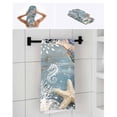 thumbnail image 7 of Blue Turtle Coastal Bath Towels for Bathroom Set,Luxury Microfiber Towels Gifts for Women,Beach Kitchen Hand Hair Face Towel and Dish Washcloth,Summer Beach Nautical Starfish Coral Towels+Set, 7 of 7