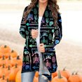thumbnail image 2 of Cárdigan de mujer con parte delantera abierta, camiseta de manga larga, cárdigan de otoño, cárdigan suelto, camisa estampada, cárdigan, Top, cárdigan de fiesta, camisa Odeerbi ODB-2, 2 of 5