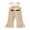 Khaki, variant on BemeyourBBs Toddler Baby Girl Cowgirl Outfit Western Baby Girl Summer Clothes Rooster Cow Romper Overalls Sleeveless Tie Shoulder Strap Farm Animal Embroidery Jumpsuit Bell Bottoms Flare Pants
