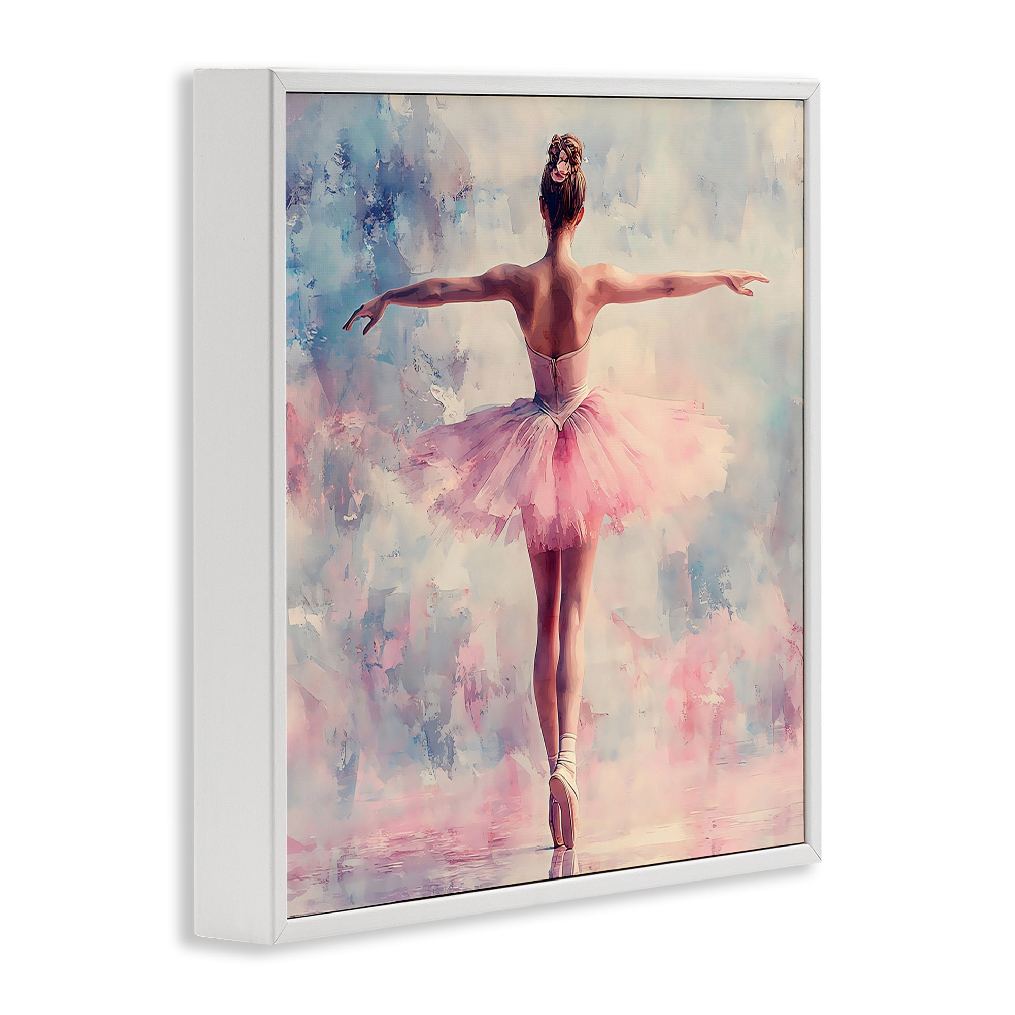 Stupell Industries Elegant Ballet Dancer in Motion White Framed Giclee Art, design by Creative Studio